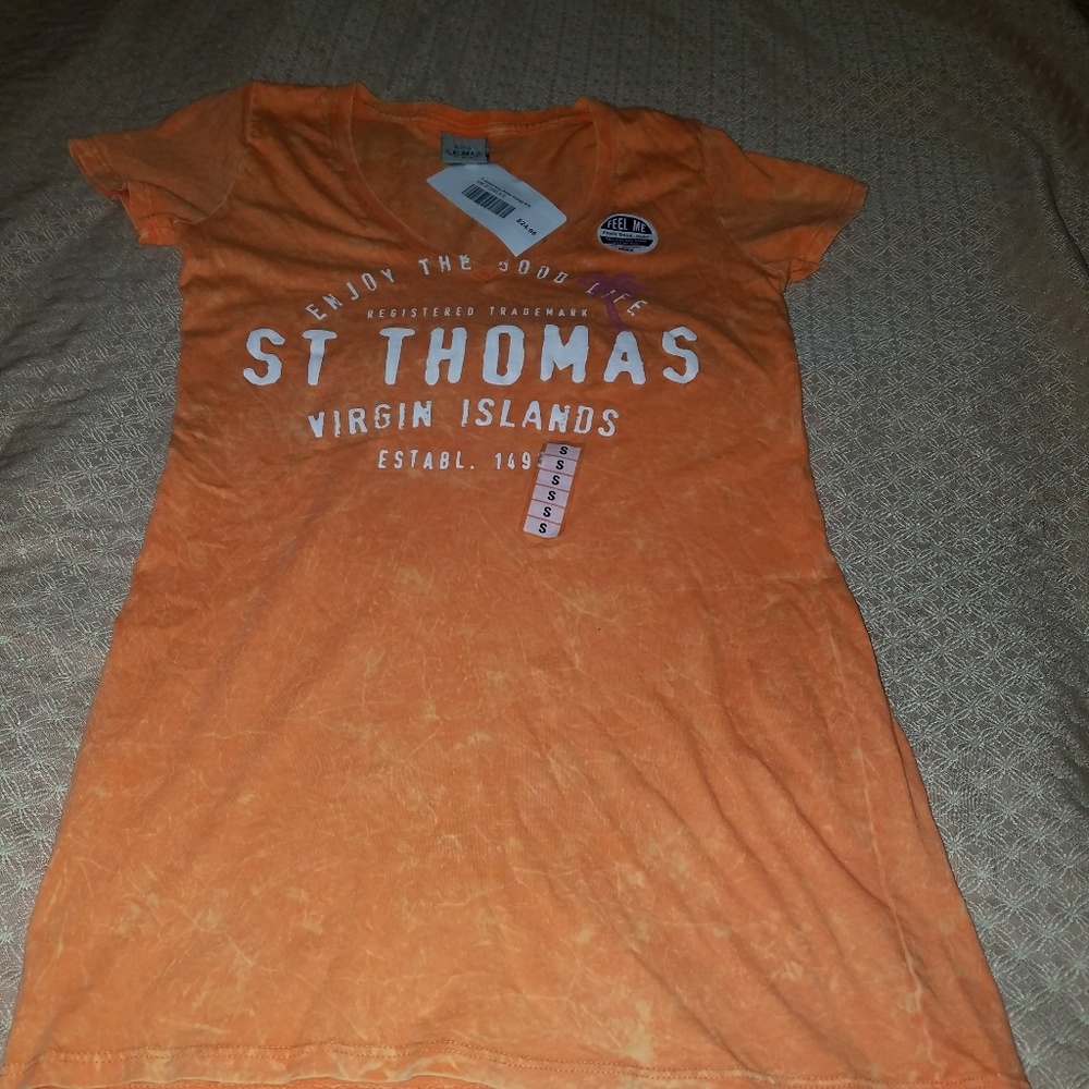 Nwt, EMI tshirt, orange tye dye, size small